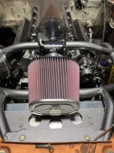 Barrys Custom Fab Huffey aerial view of engine