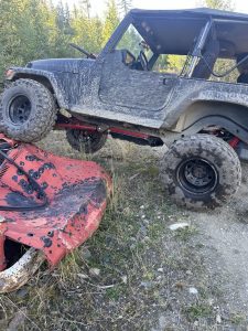Barrys Custom Fab Suspension Repair testing the jeep