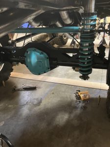 Barrys Custom fab teal blue suspension coil